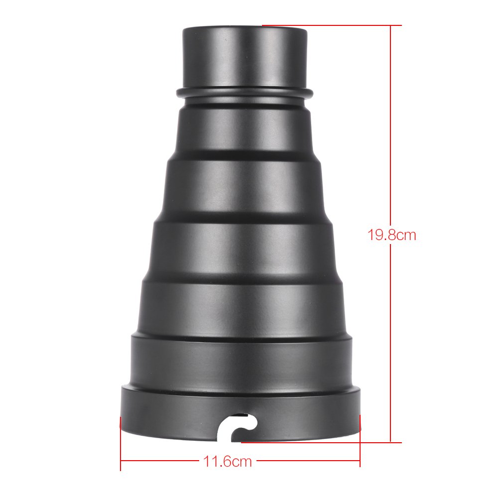 Andoer Elinchrom Snoot con Griglia e Gel Colorato per Elinchrom / Impact EX / Calumet Genesis / Interfit EX Flash Stroboscopico
