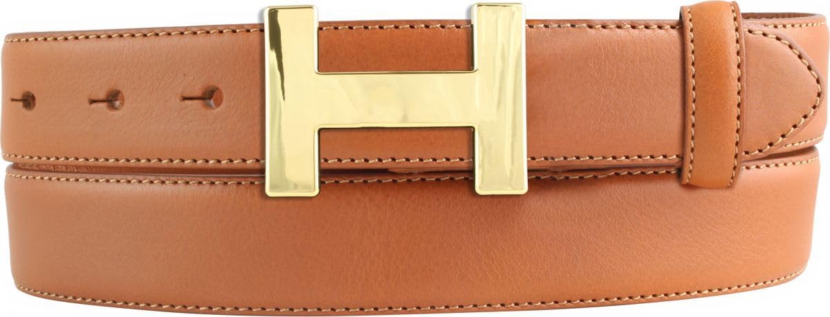 BELTINGER Cintura da donna in pelle bovina pieno fiore con fibbia dorata 3 cm | Cintura in pelle da donna 30mm | Cintura chino | Nero 80cm