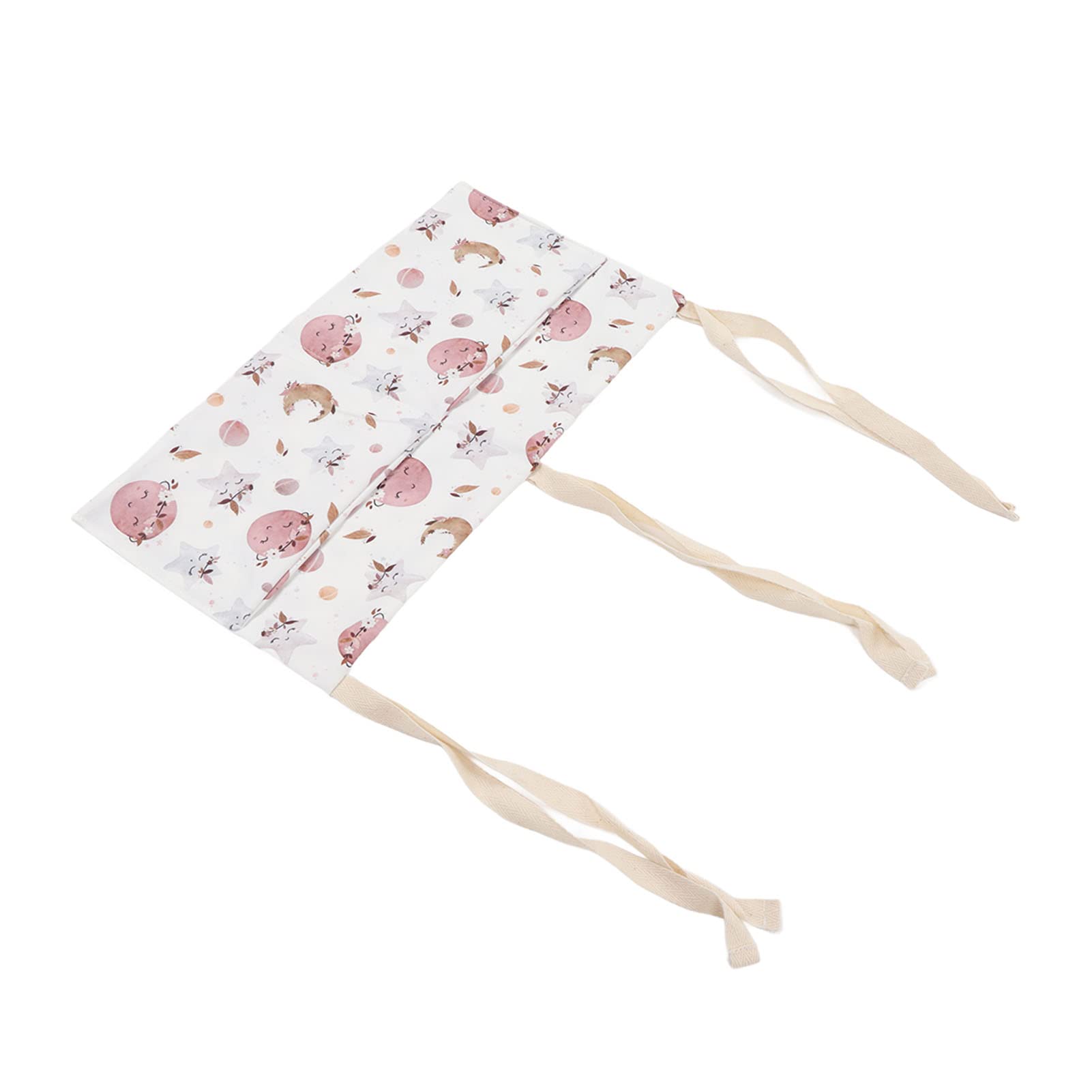 Baby Bed Storage Hanging Bag, Two Pockets Cotton Hanging Crib Organizer Washable Printing Versatile Adjustable Straps for Baby Carriers (Star)-image-31