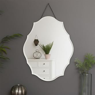 Ornate Frameless Bevelled Wall Mirror