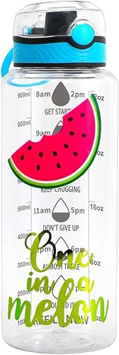 Miniatura 7 de Home Tune Botella de agua de 32 onzas, Tritan sin BPA, boca ancha, tapa abatible con botón, fácil de abrir, ligera, a prueba de fugas, con diseño de