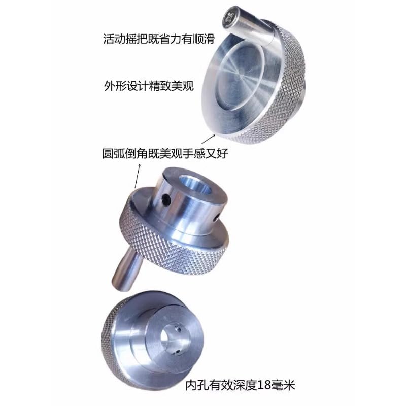 Cosyhat 1PC CNC Knurling Sliding Table Screw Rod Knob Crank 5/6/7/8/10/12mm Rotating Handle Embossed Stepper Motor Positioning Hand Wheel(80x19mm)