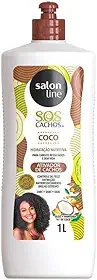 Salon Line, Ativador de Cachos, SOS Cachos, Coco, Hidratação Nutritiva, Vegano - Cabelos Ondulados, Cacheados e Crespos, 1 L