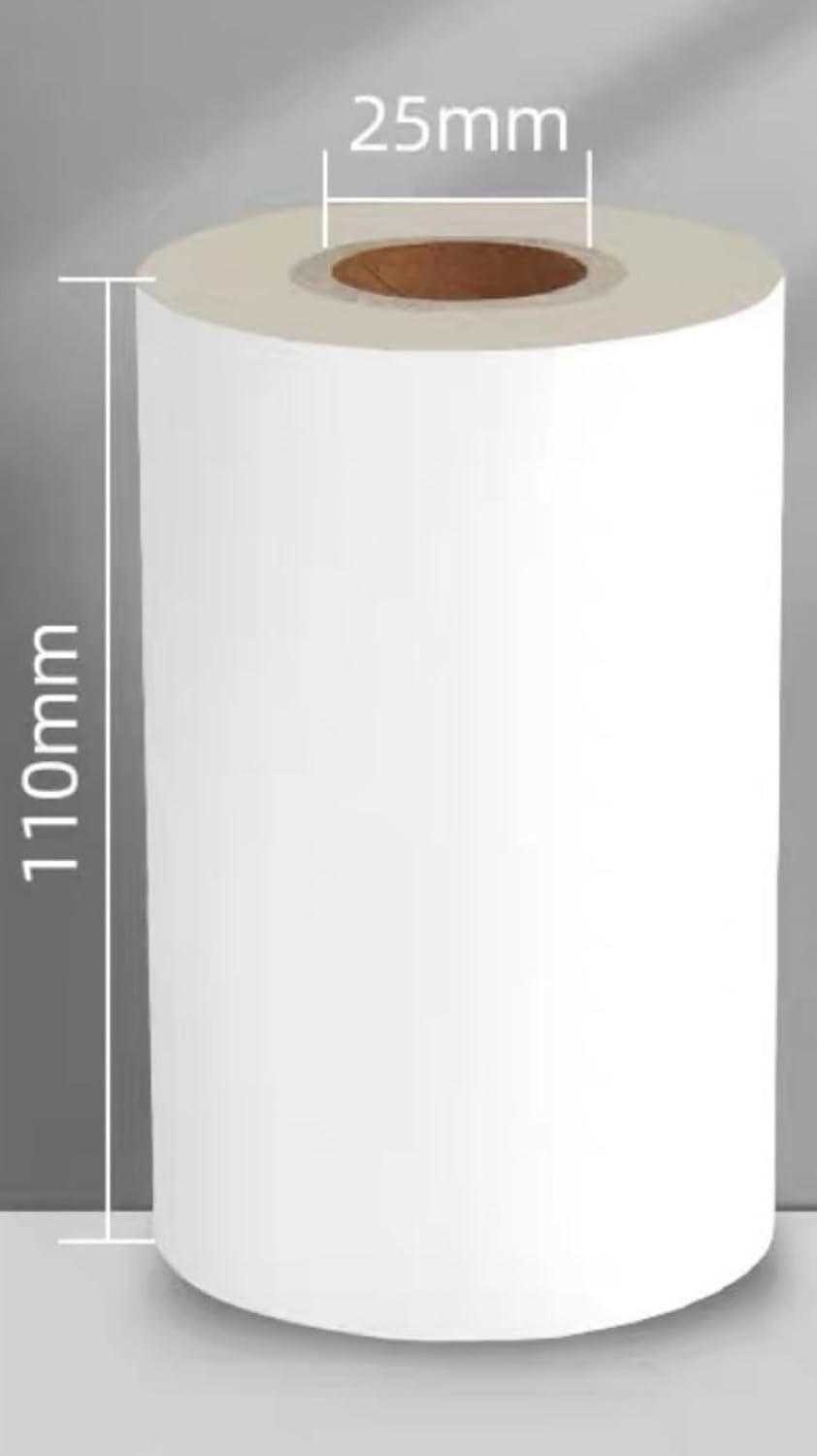White Resin Thermal Transfer Ribbon 4.33" x 984"（ 110 mm* 300m） Printing Synthetic Stickers or PVC/PET Labels Barcodes & Industrial Packaging Printing Ribbon.