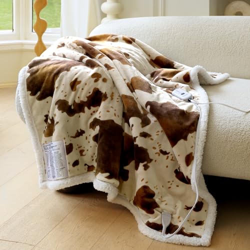 Image of Heated Blanket Throw Blanket - Fast Heating Electric Blanket, Soft Flannel Heated Throw with 4 Time Settings,10 Heating Settings, Warm Gifts for Women & Mom & Grandma