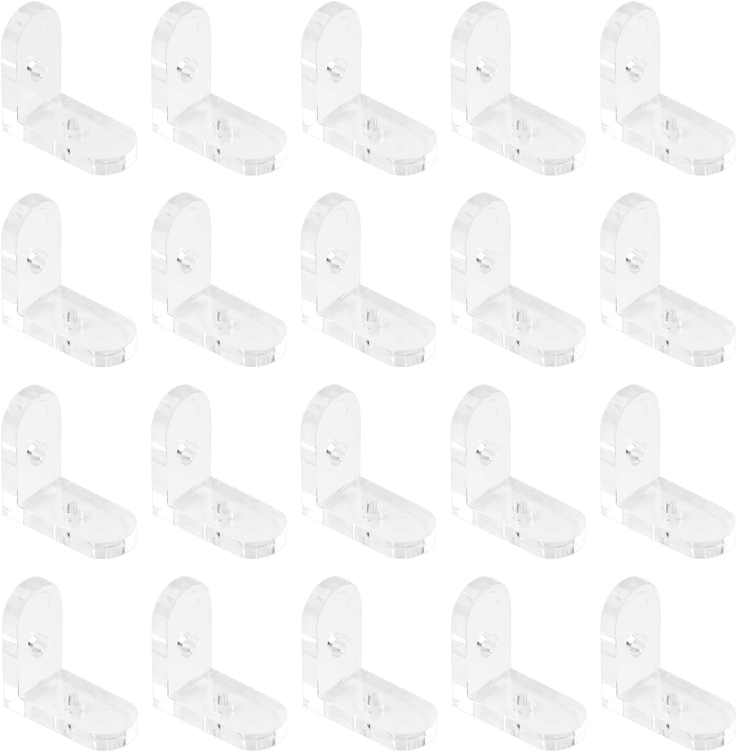 INCREWAY L Brackets Transparent 20Pcs Clear Acrylic Corner Bracket 90 Degree Support Shelf Corner Brace Right Angle Bracket