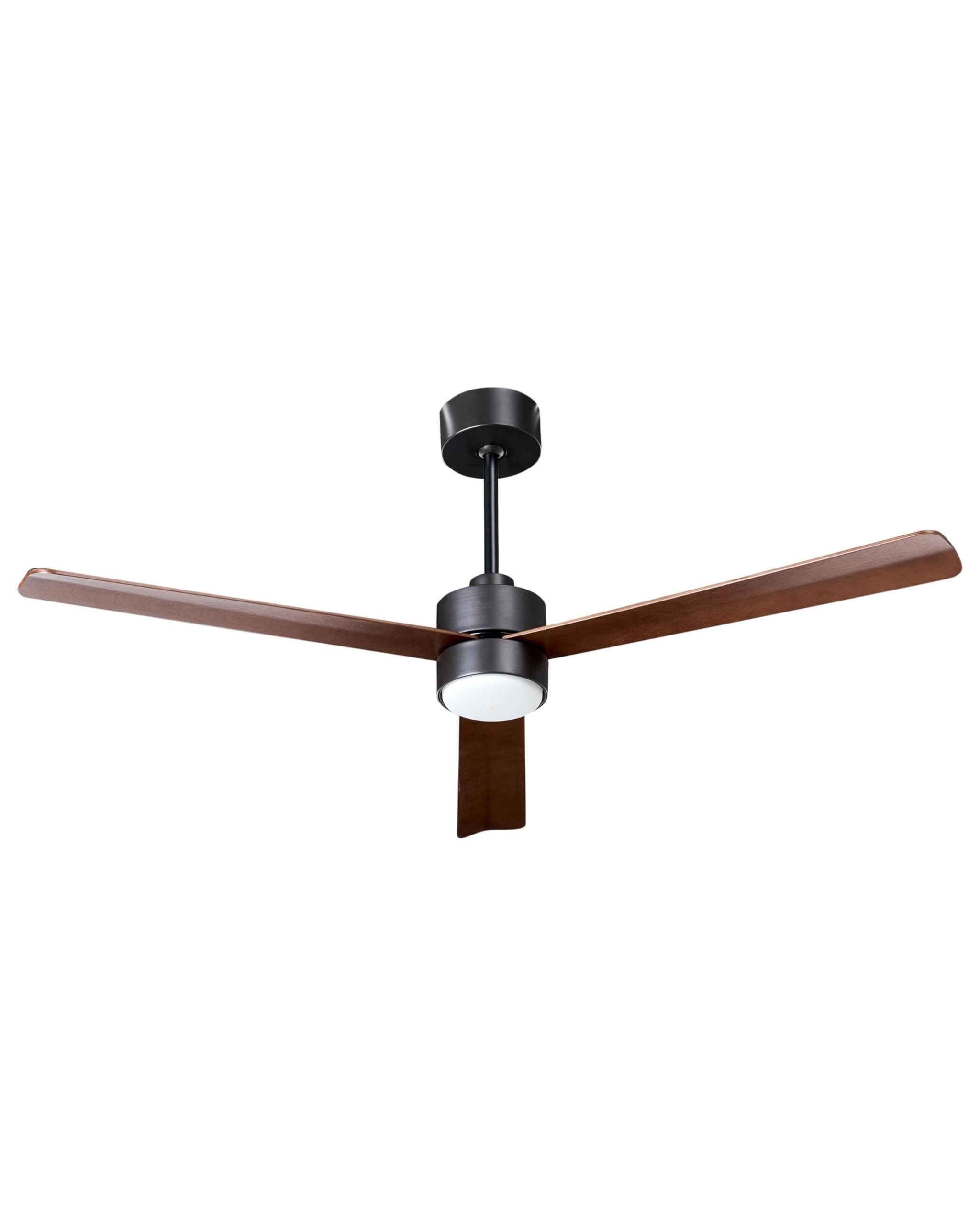Beliani Ventilador de techo moderno con mando a distancia iluminación LED material sintético marrón Jeremy
