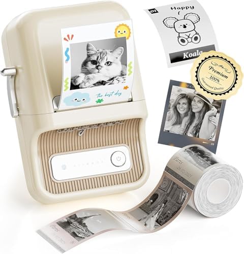 （08:30時点） NIIMBOT B21Pro サーマルプリンター スマホ対応 ラベルライター 感熱ラベルメーカー Bluetooth接続 値札プリンター 小型 使いやすい 300DPI高精細印刷 用紙自動戻し AndroidとIOS対応 USB充電式 写真アルバム/手帳/メモ/買い物リスト/学習ノートに適用 専用アプリ ロール紙1個付き 日本語取扱説明書付き ホワイト