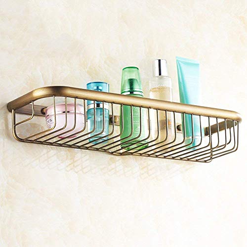 Porte-serviettes sans perçage étagère de bain en bronze bleu rustique