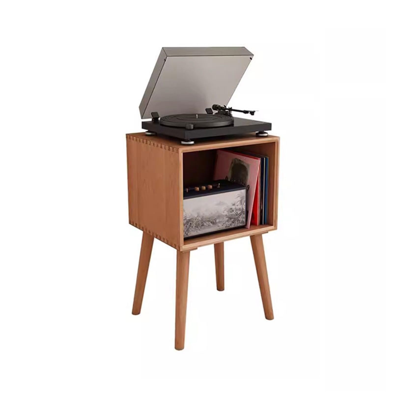 ZZlei2yu-12 record storage Vinyl Record Cabinet Wooden Storage Rack Bookcase Magazine Shelving Desktop Organizer