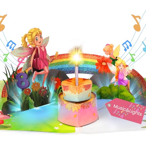 Cartes d'anniversaire lumineuses pour filles musique et lumières LED