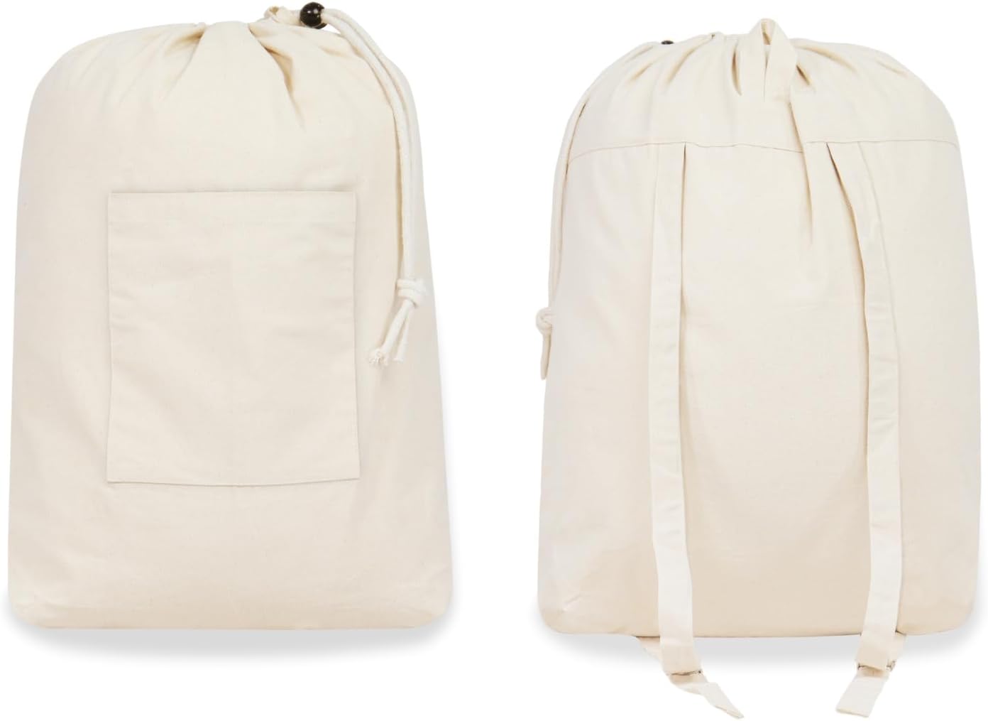 PurpleEssences Laundry Bag Durable Clothes Drawstring Bag Machine Washable Travel Laundry Organizer for Dorm, College, Hamper – Set of 1, 15 x 28 Inch, Laundry Bag – Natural