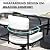 Grand patio 5-Piece Outdoor Dining Set for 4, Metal Woven Wicker Swivel Patio Chairs with Thickened Cushions & 1 Square Woodgrain Dining Table with Umbrella Hole for Backyard Deck (Black)
