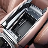 HGWEI Center Console Organizer Compatible with BMW X5/G05 X7/G07 2019-2026, X6/G06 2020-2026 Armrest Storage Box Insert Tray with Rubber Mat, Black