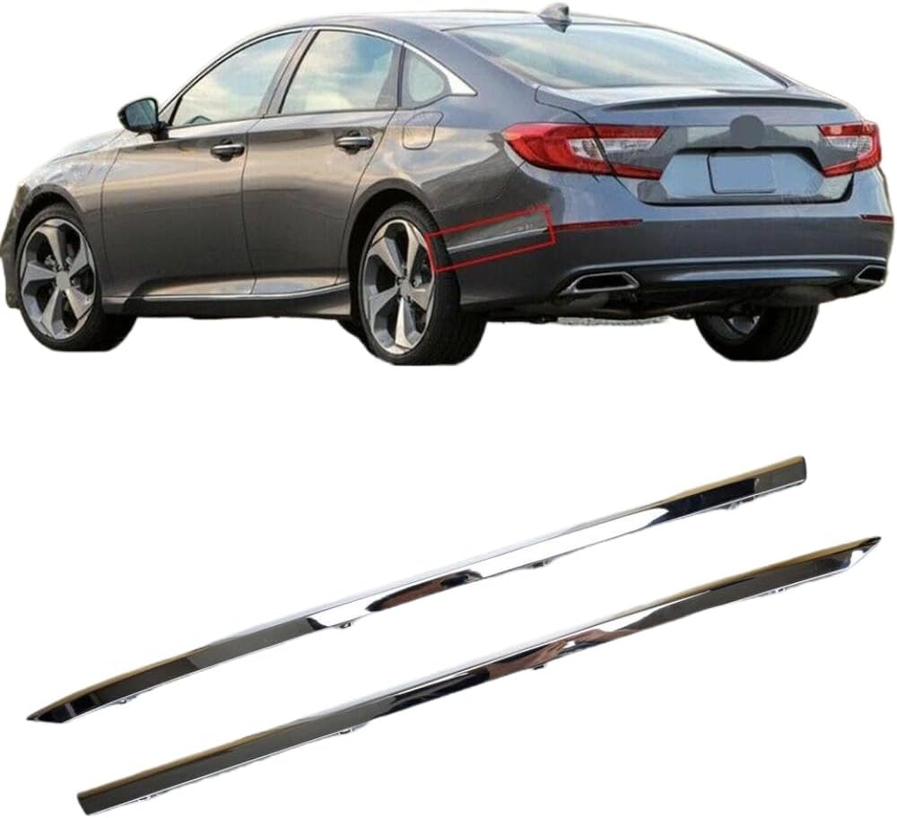 Car Rear Bumper Body Side Molding Trim Strip HO1146102 HO1147102 1 Pair Compatible with Accord 2018 2019 2020 Style Plastic