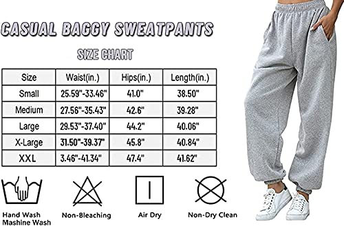 Women's Cinch Bottom Sweatpants Pockets High Waist Sporty Gym Athletic Fit Jogger Pants Lounge Trousers (Beige, Large) #TOP5