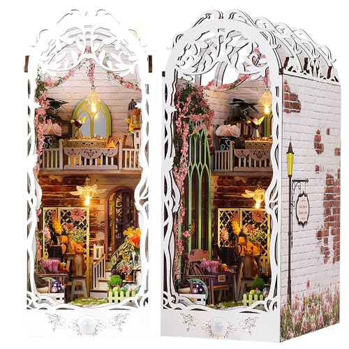 🎁【Regalo perfetto】Questo è un regalo insolito e da collezione per gli amanti dell'artigianato e delle miniature. Idea regalo perfetta per Natale, Giorno del Ringraziamento, San Valentino, Compleanno e altri giorni speciali per esprimere amore ai tuoi figli, famiglia, amici e persone che amano il fatto a mano e che amano i modelli in legno 3D. Il kit per l'angolo del libro fai-da-te non può essere utilizzato solo come decorazione, ma anche come divertente esperienza fai-da-te.