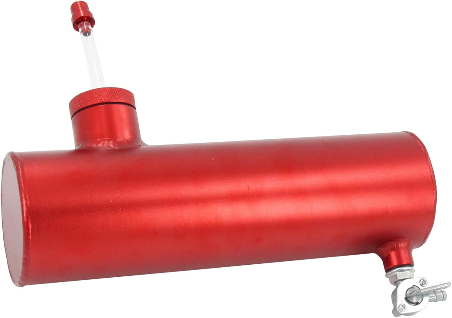 3x10 Go Kart and Mini Bike Gas Tank Cylinder with Clamp Compatible for Coleman Powersports CT200U BT200X CT200u-ex and Predator 212cc 196cc/6.5HP Red