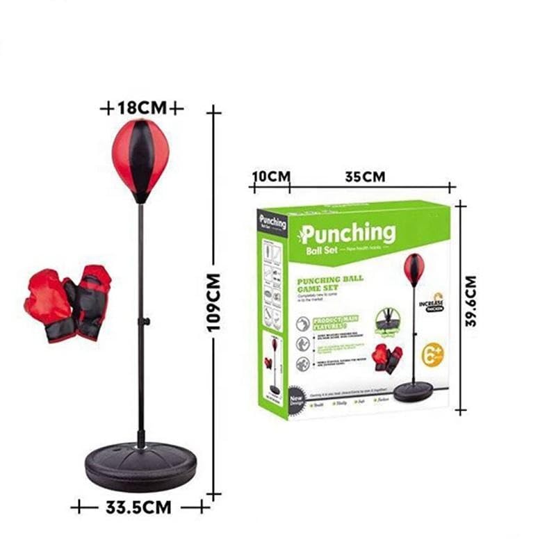 Image of Cable World Kids Punching Bag Set with Stand, Boxing Gloves & Air Pump | Adjustable Height Punching Ball for Kids | Indoor Outdoor Sports Toy for Boys & Girls | Exercise, Fitness & Stress Relief Toy