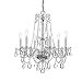 Traditional Crystal 6 Light Swarovski Strass Crystal Chrome Chandelier