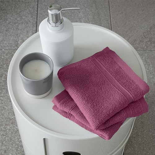 Catherine Lansfield Zero Twist Cotton 30x30cm Face Cloth Pair Raspberry