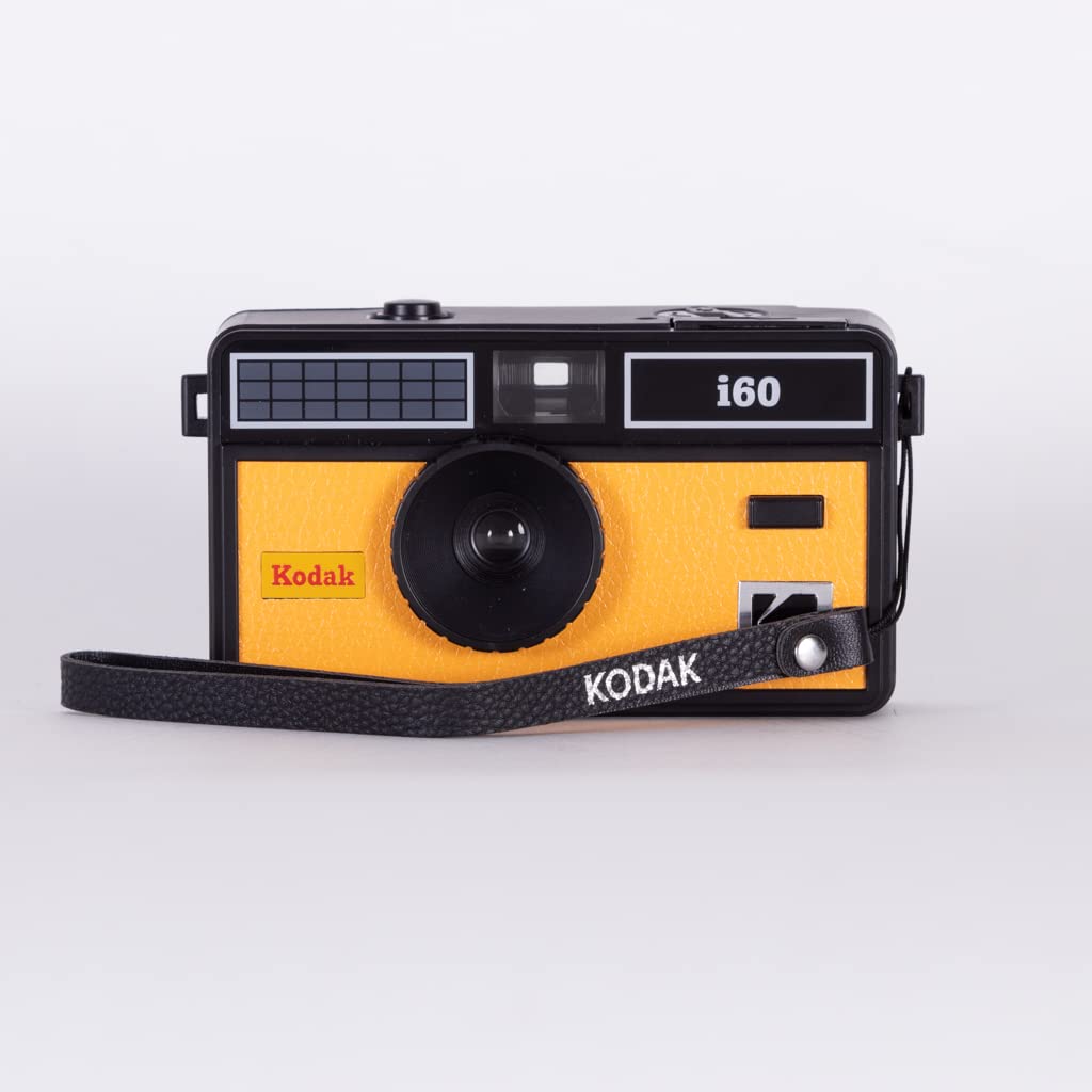 Kodak i60 Wiederverwendbare 35-mm-Filmkamera – Retro-Stil, fokussierfrei, integrierter Blitz, Drücken und Pop-Up-Blitz (gelb)
