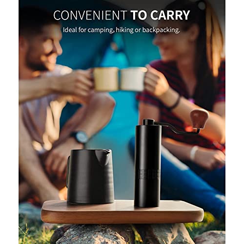 FGHJQ Manuelle Kaffeemühle mit konischem Grat aus Stahl, tragbare Hand-Kaffeemühle für Büro, Zuhause, Camping – Bild 4
