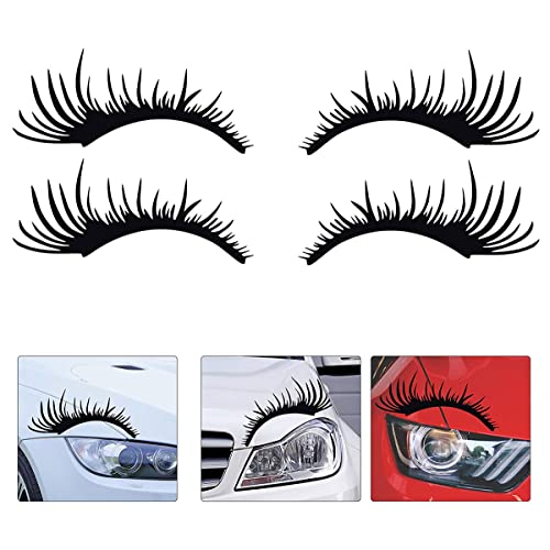 MaoNativey 2 Paires Autocollants De Phares De Voiture Noir Voiture Cils Car-Styling Autocollant Décoratif Autocollant De Carrosserie Décoratif