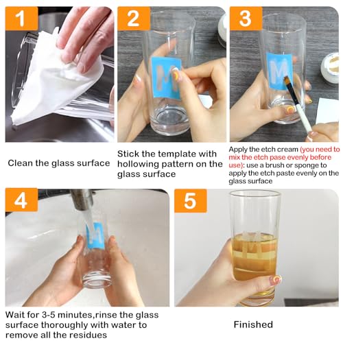 300g Etch paste for Glass,Etch Paste Can be Used on a Variety of Surfaces,Including Glass,Ceramic,Metal, and More.It is Perfect for Creating Vustom Designs and Patterns on Your Favorite Items