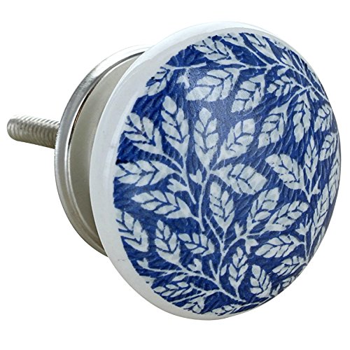 G Decor Bleu royal III Poignée de porte en céramique vintage shabby chic Placard Tiroir Poignée de traction