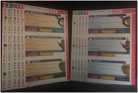 FEMALE/MALE FAST TRACK MENU CARDS