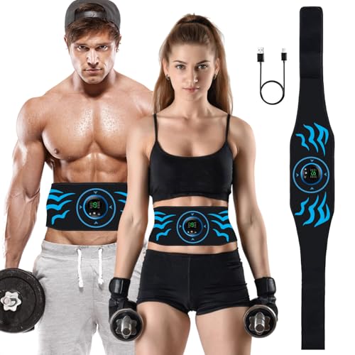 LOFFU Abdominales Electroestimulacion,Cinturón Muscular Abdominal, EMS Estimulador Abdominal Seguro,Dispositivo de estimulación de los músculos del Abdomen