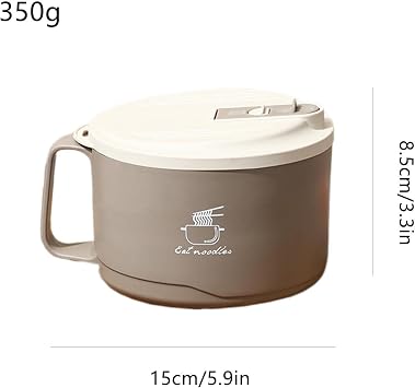 Ramen Bowl Instant Noodle Bowl with Lid, Food Container, Food Storage, Udon, Miso, Thai Noodle, Instant Noodle Bowl, 0.3 gal 1.1 L, Large Capacity, Insulated, Thermal, Dustproof, Leak Proof, School, Home, Work, Travel, Sports Events, Flower Viewing, Portable, Lightweight, Compact, Tableware with Lid and Handle