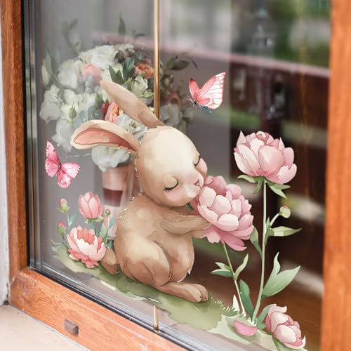Vinilo decorativo infantil conejo acuarela pastel miniatura 4
