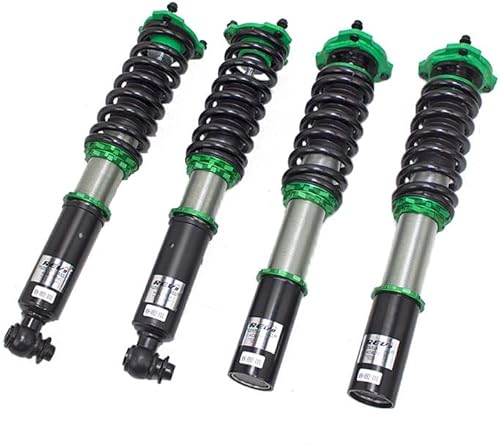 Rev9 R9-HS2-111_1 Hyper-Street II Kit de bajada de suspensión de coilover, amortiguador mono-tubo con ajuste de rebote de 32 clics, longitud