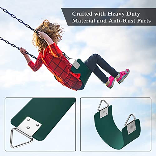 Image of REZNOR Heavy Duty Flexible Swing Seat with Metal Triangle Ring, 2 Meter Anti-Rust Chain Set for Kids & Adults, Playground, Jungle & Gym, Red