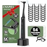 CNAPES Electric Flosser for Teeth - 54 Refill Reusable Heads + 5 Speeds, 5X Cleaning & 60-Day Battery Life, Easy Glide Flossing for Gentle Gum Care, More Effective Than String or Water Flosser