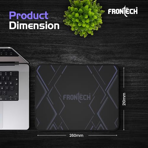 Image of FRONTECH Premium Computer Mouse Pad - 260mm x 210mm x 3mm | Anti-Slip Rubber Base | Water-Resistant | Micro-Textured Surface with Stitched Edges (MSP-0061 Purple)