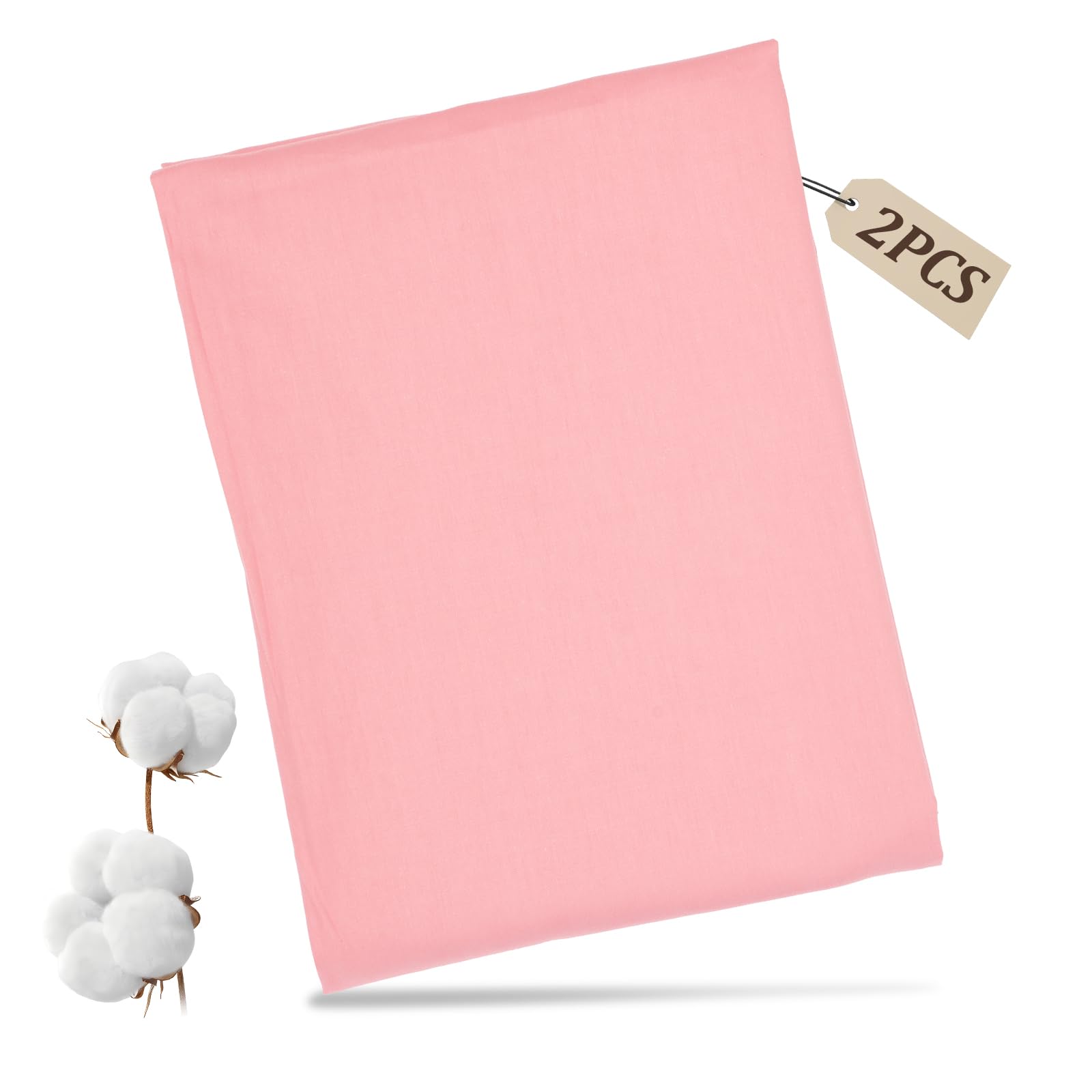 Soft Fabric Cotton for DIY Crafts Beginner Sewing Projects(Pure Pink,2 Pieces)