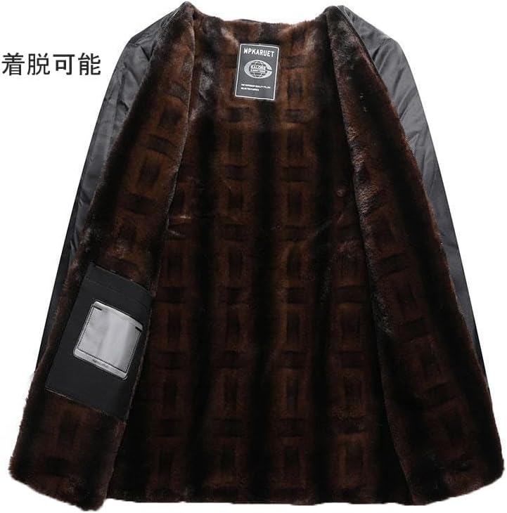 [Freeyogin] ジャケット 裏起毛ジャケット 襟毛 防寒防風 インナー着脱可能 秋冬 ファッション メンズ