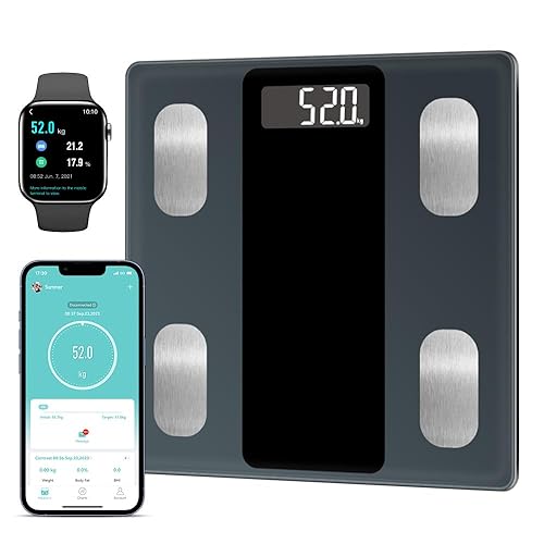 Báscula inteligente para peso corporal, báscula digital de baño BMI, báscula de grasa corporal Bluetooth, monitor de composición corporal,