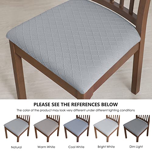 Forcheer Waterproof Seat Covers For Dinning Room Chairs Set Of 4,Jacquard Stretch Dining Chair Slipcover Kitchen Chair Covers Washable, Light Grey #TOP6