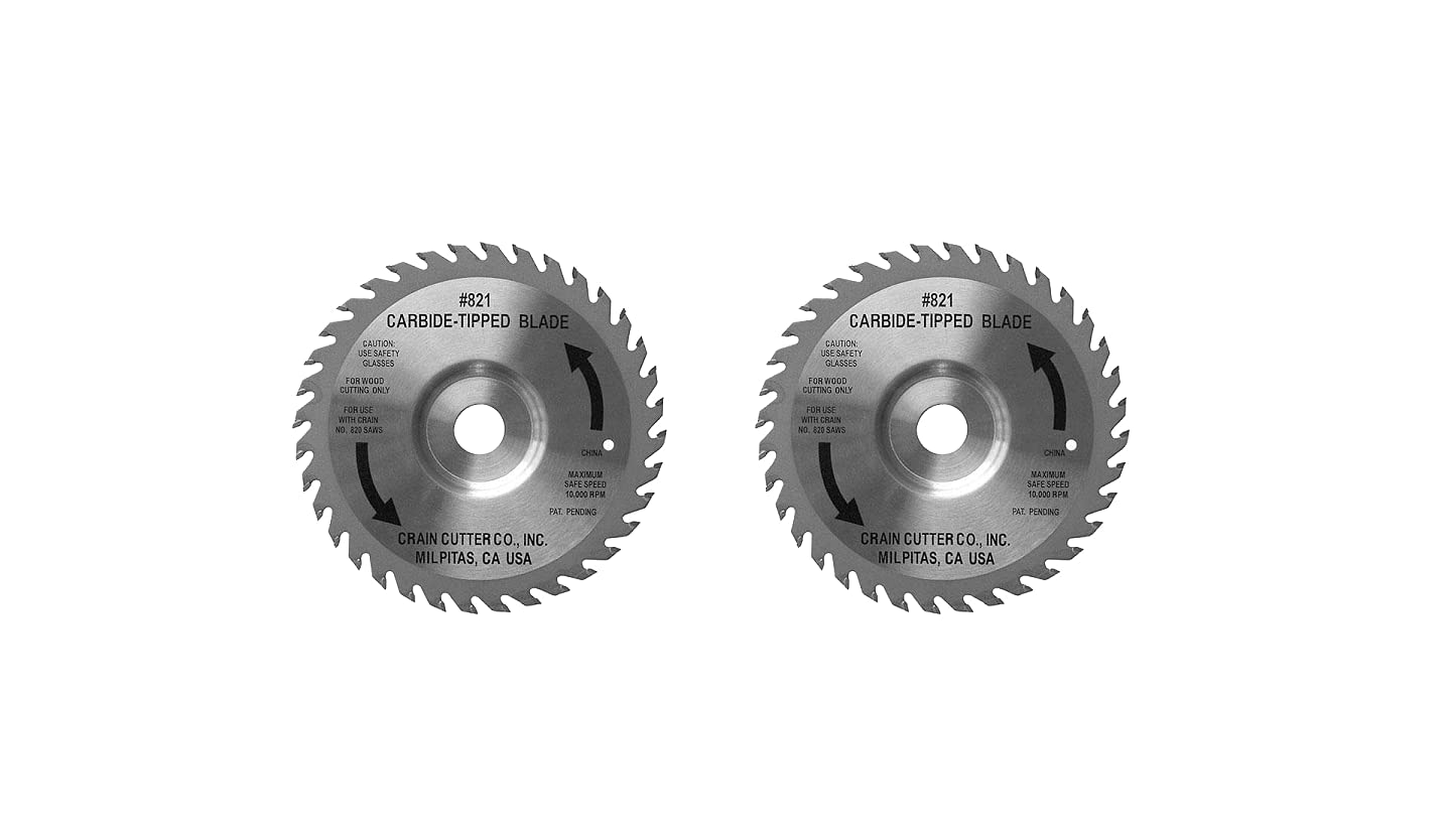 Crain Cutter 821C 6-1/2-Inch 40 Tooth Wood Saw Blade (2 Pack)