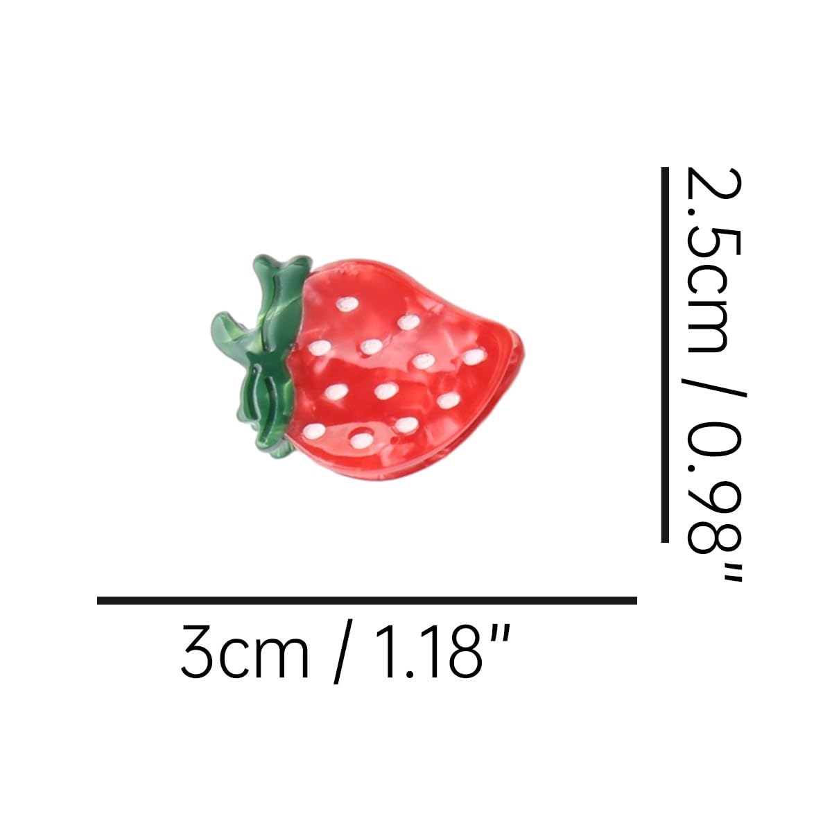 Mini Strawberry Hair Clip,Acetate Hair Claw,Small Hair Clips for Women,Pack of 2 - Image 2