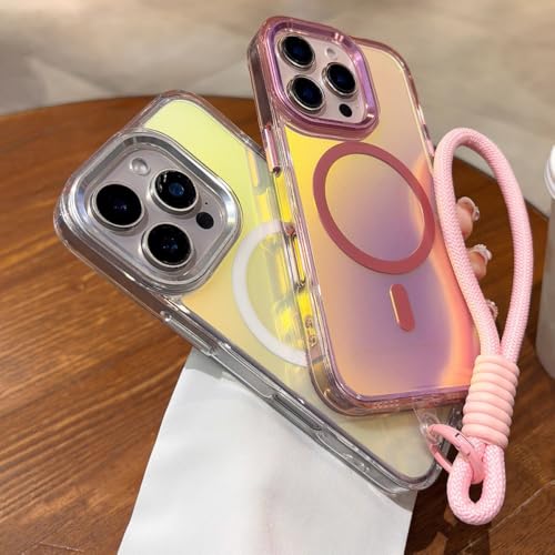 Coque iPhone 15 avec dragonne antichoc aurora pour les sorties
