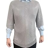 Chainmail Shirt Stainless Steel Butted Half Sleeve Shirt Christmas Party Medieval Chain Mail Replica Armor (L)