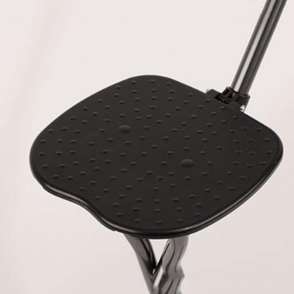 Sedia da Passeggio Portatile a LED Sedile Stampella Sgabello Pieghevole per Anziani Treppiede Pieghevole, Stampelle