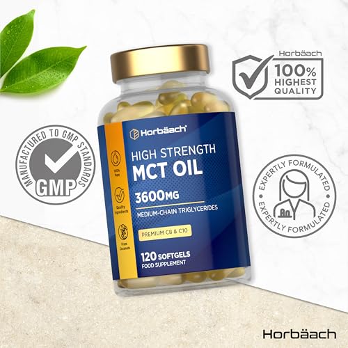 MCT Oil Capsules 3600mg | C8 & C10 | High Strength | Keto Diet Supplement | 120 Softgels | by Horbaach - Image 6