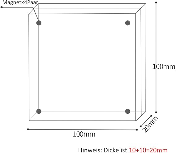 Sezanrpt Acryl 10x10cm quadratischer Bilderrahmen 3-Pack magnetische klare doppelseitige freistehende Bilderrahmen für 10x10 oder 8x8 Bilderanzeige Desktop Ticket Anzeige