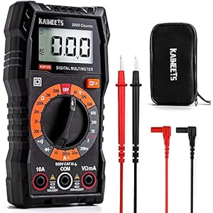 Multimetro Digitale KAIWEETS Tester Portatile MINI TRMS 2000 Conta Tensione CA CC/Corrente CC/Resistenza/Continuità/Diodi, Doppio Isolamento
